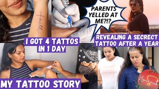 I got 4 NEW Tattoos in ONE DAY My Parents reaction  Tattoo Story  VlogmaSarah Day 13 [upl. by Mavis904]