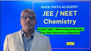 Periodic Table Memorize Lanthanides amp Electronic configuration  JEE Chemistry Lesson 4 [upl. by Johanna719]