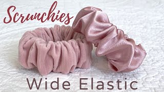 How to Make a Scrunchie with Wide Elastic  Easy with Nice Finish [upl. by Luce575]