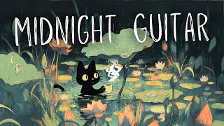 Guitar Vibes  Midnight Rainy Cafe ☂️ Lofi Chill Beats for Study Focus Relax Sleep [upl. by Eyks223]