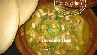 Tajine au Poulet et Pois chiches  Chicken Tagine with Chick peas [upl. by Hoon891]