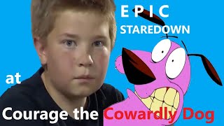 Kid Epic Stare at Courage the Cowardly Dog  Kid Epic Staredown Viral Video meme [upl. by Wehtta408]