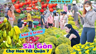 Nhộn nhịp tết Quận 7 Sài Gòn 2024 Giá Vạn Thọ Cúc kiểng độc lạ quýt hồng màu đỏ lạ quá [upl. by Hannon]