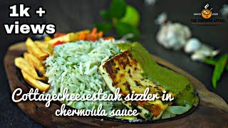 Cottagecheese steak sizzler in chermoula sauceSizzler recipe by Chef Mahesh Bachhav [upl. by Euqor]