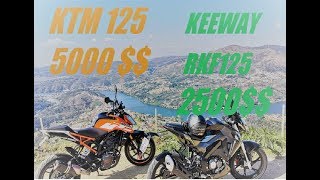 KTM DUKE 125 cc 5000 VS KEEWAY RKF 125 cc 2500 QUAL MOTO COMPRAVAS [upl. by Griz525]