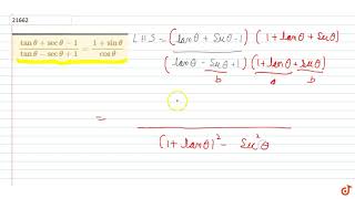 tan thetasectheta1tantheta  sec theta 11sinthetacostheta [upl. by Lauritz]