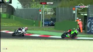 2012 Superbike Imola Race 2  Niccolo Canepa Crash [upl. by Winnifred]