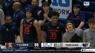 Close Game Final 3 Minutes of Illinois at Penn State  Big Ten Basketball  02212024 [upl. by Ylnevaeh]