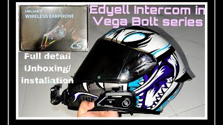 EDYELL Bluetooth intercom installation on VEGA BOLT  EDYELL C5  Best budget intercom under 2000 [upl. by Atsillak554]