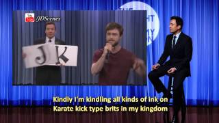 Daniel Radcliffe Singing Rapping Alphabet Aerobics Lyrics on Screen [upl. by Aili]