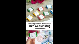 Ritter Sport Mini Banderolen Vorlage für den Geburtstag [upl. by Nerret94]