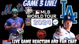 Dodgers vs Mets ⚾ LIVE 2024 MLB CHAMPIONSHIP GAME 3 ⚾ Live Play Reaction Dodgers vs Mets [upl. by Leviralc]