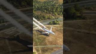 Hard Landing France Air Boeing 777 at Perpignan Airport shorts [upl. by Harland]