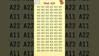 Find A21  Test your visual skills by finding the hidden number A21 in 7 secs ytshorts yt [upl. by Aihsital870]