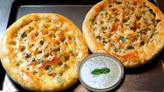 Qeema Naan Recipe No Oven No Tandoor । How to make naan on Tawa   Raita Recipe [upl. by Aninahs]