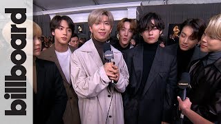 BTS Want to Collaborate with Ariana Grande Talk Map of the Soul 7 amp More  Grammys [upl. by Jobyna]