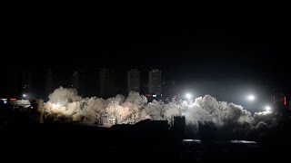 19 Buildings Demolished by Blasts at One Time in central China City [upl. by Akehs]