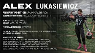 Alex Lukasiewicz  football career highlights 2023  womens tackle football [upl. by Adelaida]