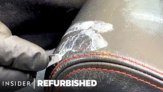 How A Ferraris Leather Car Seat Is Professionally Restored  Refurbished [upl. by Winograd]