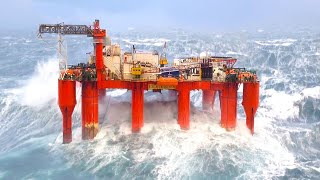 Oil Rigs Caught in Monster Waves [upl. by Reagan454]