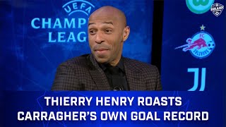 Thierry Henry Roasts Jamie Carraghers Hilarious Own Goal Record  CBS Sports Golazo [upl. by Xylia688]