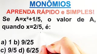 COMO SE CALCULA MONÔMIO APRENDA JÁ [upl. by Silverman743]