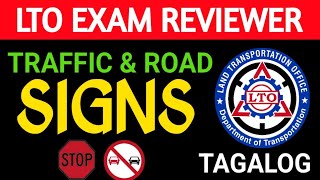 LTO Traffic and Road Signs  LTO EXAM REVIEWER 2023  Tagalog Version [upl. by Dutch]