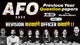 AFO 2022 PYQs  Part 2  Online Class 98  Previous Year Question Papers  Manisha Maam  ACC [upl. by Lorianna]