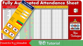 Fully Automated Attendance Sheet in Excel  Attendance Sheet in Excel [upl. by Okomom]