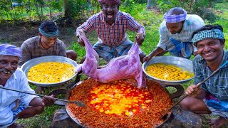 MUTTON SCRAMBLED EGG  Biggest Scrambled Egg Cooking with Mutton Keema Meat  Lamb mixed Egg Recipe [upl. by Py]