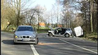 Schwerer Unfall auf der B180 bei Waldenburg Sachsen 04042007 [upl. by Velleman]