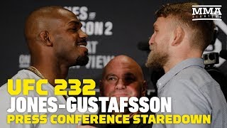 UFC 232 Jon Jones vs Alexander Gustafsson 2 Presser Staredown  MMA Fighting [upl. by Calbert]