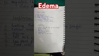 edema notes 👍👍👍👍👍 [upl. by Africah]