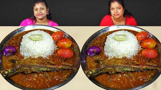 SPICY FISH CURRY EGG CURRY WITH RICE EATING CHALLENGE  FOOD CHALLENGE  food family amp more [upl. by Allebasi]