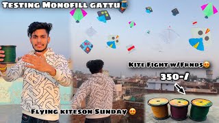 Flying Kites On SUNDAYKite Fight Patangbaazi TESTING MONOFILL GATTUpunjabivlogs harshxvlogss [upl. by Ynattib542]