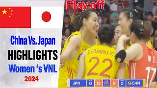 Japan Vs China Play Off 2062024 Womens VNL 2024  Volleyball Nations League 2024 [upl. by Dlareg]