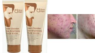 Qraa Men Face Wash Haldi Chandan Skin Brightening FACE WASH हिंदी में जानकारी [upl. by Ylloh536]