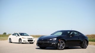 2013 Subaru BRZ vs 2012 Honda Civic Si HFP [upl. by Neelhtac565]