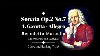 4 Allegro  Sonata in Bflat major Op2 No7  Benedetto Marcello  Alto Recorder Demo amp BackTrack [upl. by Eneluj]