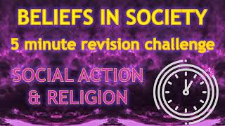 Sociology ⏱ 5 minute revision ⏱– SOCIAL ACTION amp RELIGION [upl. by Irep]