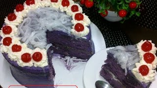 Ube Macapuno Cake  Homemade [upl. by Arul]