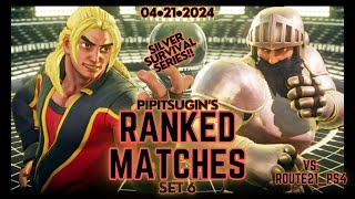 SFVPipitsugins Ranked Matches Set 6 vs Ryu 04•21•2024 Silver Survival Series [upl. by Arahahs583]