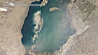 Aral Sea Kazakhstan  Uzbekistan  Earth Timelapse [upl. by Noired]