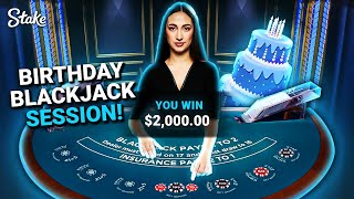 INSANE BIRTHDAY BLACKJACK SESSION [upl. by Ocker]