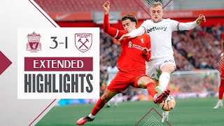 Extended Highlights  Liverpool 31 West Ham  Premier League [upl. by Groeg]