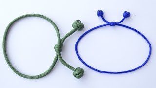 Make a Simple Single Strand Scaffold Knot Sliding Knot Friendship Bracelet  Diamond Knot Version [upl. by Atalee245]