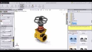 RENDERING IN SOLIDWORKS TUTORIAL GATE VALVE ASSEMBLY [upl. by Hemminger]