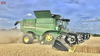 WHEAT Harvest and STRAW Baling with JOHN DEERE Machines [upl. by Hallee785]