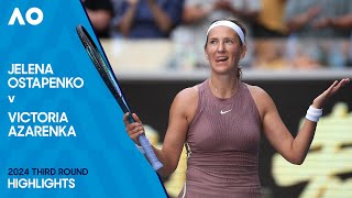 Jelena Ostapenko v Victoria Azarenka Highlights  Australian Open 2024 Third Round [upl. by Anehta118]