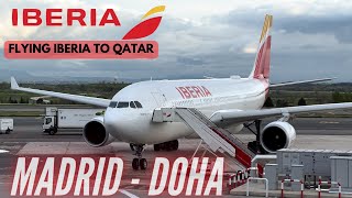 Iberia to Doha  Iberia Economy Class  Madrid  Doha  Airbus A330200  Trip Report [upl. by Leibrag413]